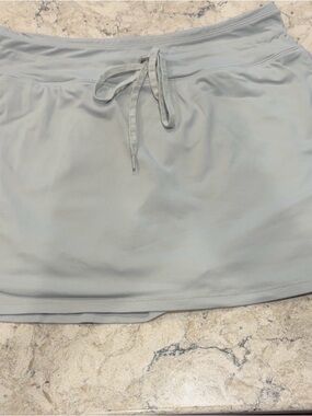 Lija Light Gray Athletic Skort with Drawstring